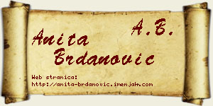 Anita Brdanović vizit kartica